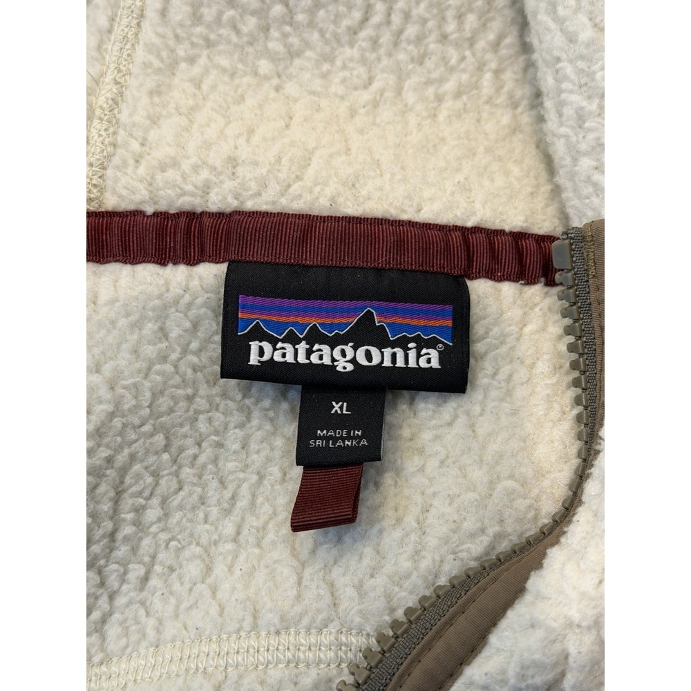 Patagonia Retro Pile Fleece Hoodie Cream Sherpa Full Zip Jacket 22805 Womens XL - Picture 4 of 6
